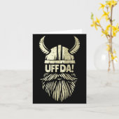 Uff Da Noors citaat Scandinavische Viking helm  Kaart (Gele Bloem)