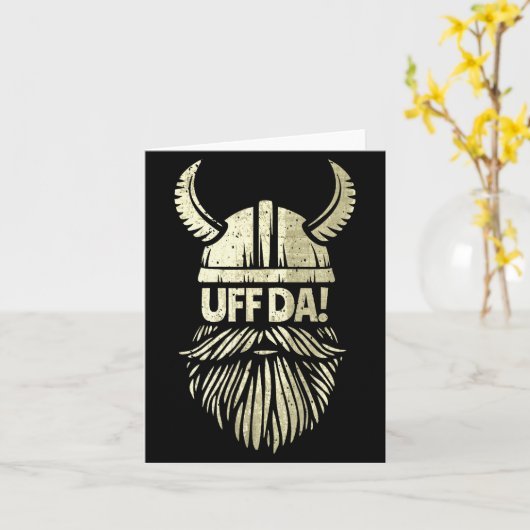 Uff Da Noors citaat Scandinavische Viking helm  Kaart (Gele Bloem)