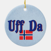 Uff Da Noorwegen Noorse Scandinavische slogan Keramisch Ornament (Achterkant)