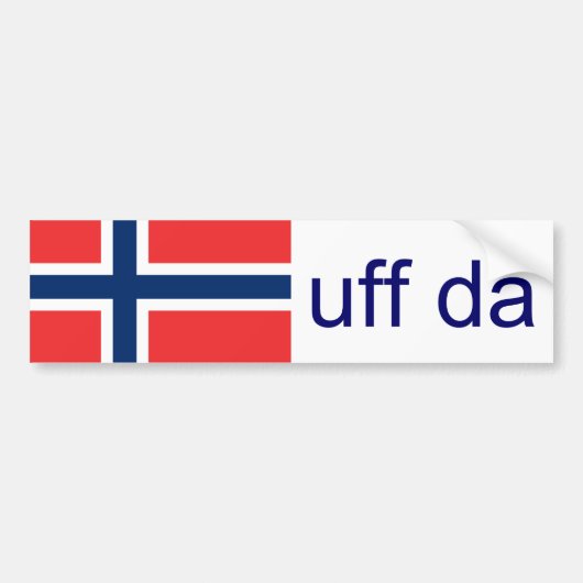 Uff Da Norway Funny Noors Bumpersticker (Voorkant)