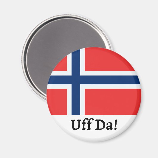 Uff Da Norwegian Flag Magnet (Voorkant / Achterkant)