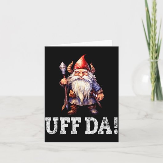 Uff Da Norwegian Quote Scandinavian Viking Gnome  Kaart (Voorkant)
