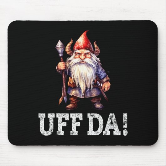 Uff Da Norwegian Quote Scandinavian Viking Gnome Muismat (Voorkant)