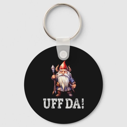 Uff Da Norwegian Quote Scandinavian Viking Gnome  Sleutelhanger (Voorkant)