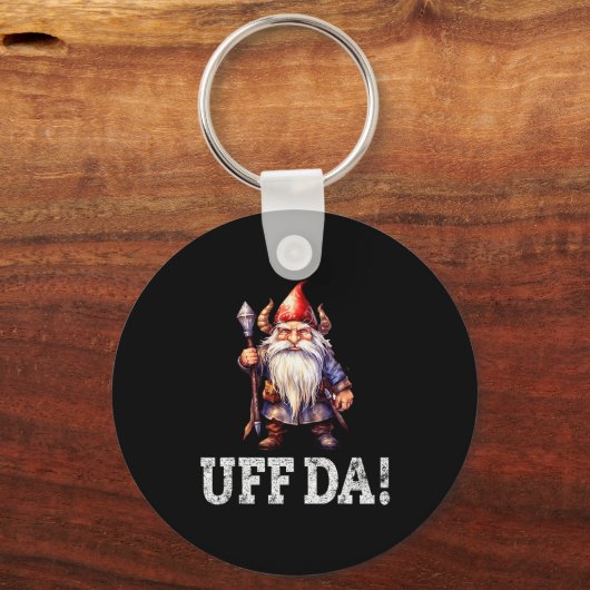 Uff Da Norwegian Quote Scandinavian Viking Gnome  Sleutelhanger (Voorkant)