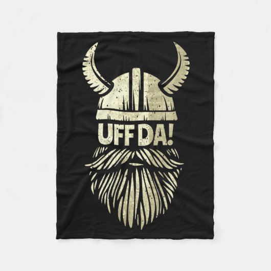 Uff Da Norwegian Quote Scandinavian Viking Helmet  Fleece Deken (Voorkant)