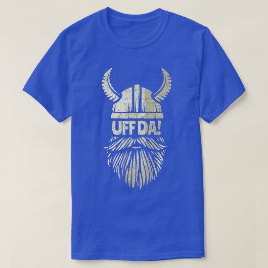 Uff Da Norwegian Quote Scandinavian Viking Helmet T-shirt (Design voorkant)