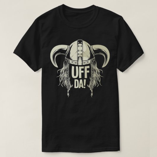 Uff Da Norwegian Quote Scandinavian Viking Helmet T-shirt (Design voorkant)