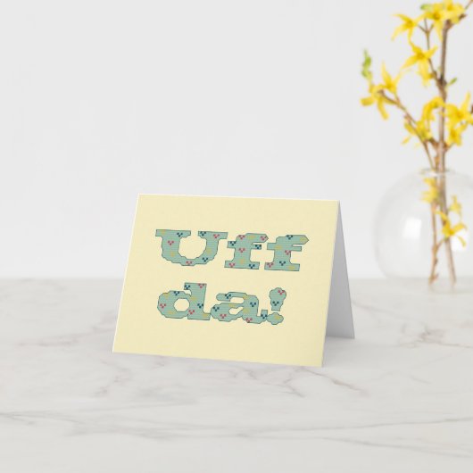 Uff DA! Notecard Kaart (Gele Bloem)