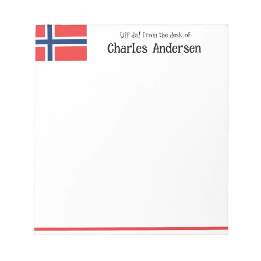 Uff da! Personalized Name Notepad Notitieblok (Voorkant)
