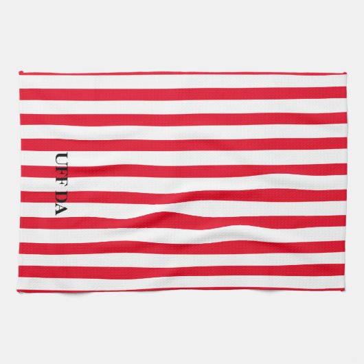 Uff Da Red Stripe keukenhanddoeken (Horizontaal)