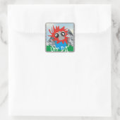 Uff da trol vierkante sticker (Tas)