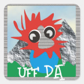 Uff da trol vierkante sticker (Voorkant)