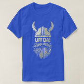 Uff Da Viking Helmet Funny Beard Scandinavian Myth T-shirt (Design voorkant)