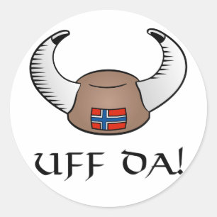 Uff da! Viking-Pet Ronde Sticker