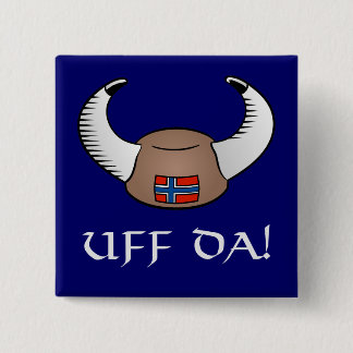 Uff Da. Viking Pet Vierkante Button 5,1 Cm