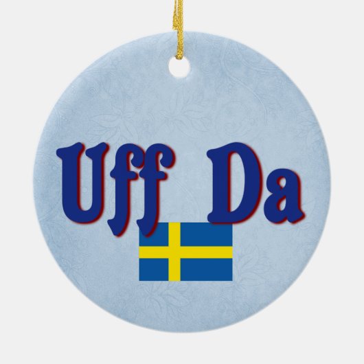 Uff Da Zweden Zweedse Funny Scandinavian Keramisch Ornament (Achterkant)