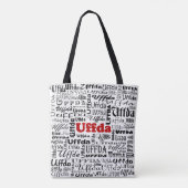 Uffda Grappige Noorse expressie Rood & Zwart Tekst Tote Bag (Achterkant)