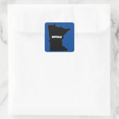 Uffda Minnesota Silhouette –  Midwest Humor Vierkante Sticker (Tas)