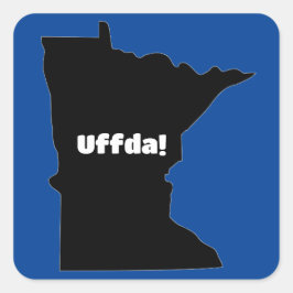 Uffda Minnesota Silhouette – Midwest Humor Vierkante Sticker