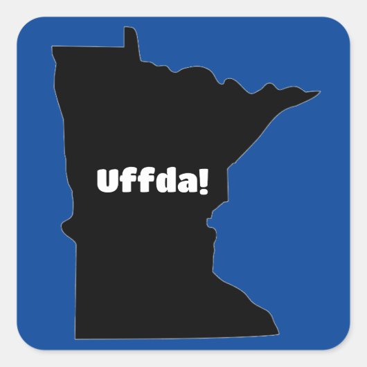 Uffda Minnesota Silhouette –  Midwest Humor Vierkante Sticker (Voorkant)