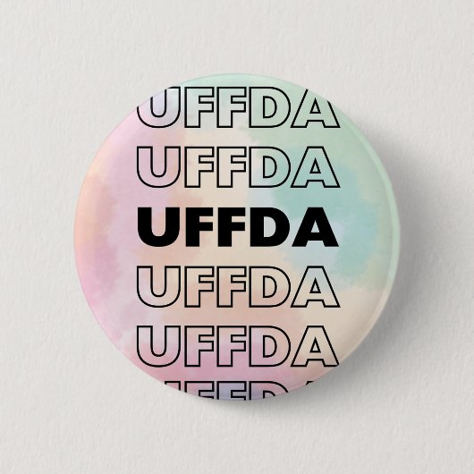 Uffda! Scandinavisch/Noors Ronde Button 5,7 Cm (Voorkant)