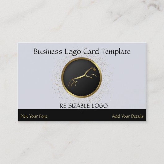 Uffington - Geogliefen Goud Paard Logo Visitekaartje (Voorkant)