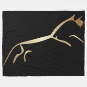 Uffington White Horse Geoglyphs Gold Horse Fleece Deken (Voorkant (Horizontaal))