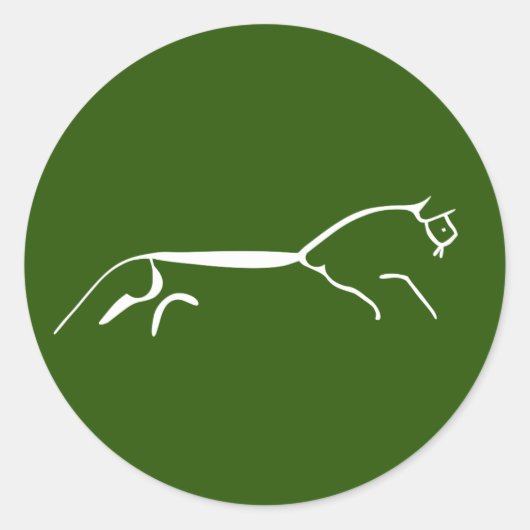 Uffington wit paard oude geoglyph symbool engl ronde sticker (Voorkant)