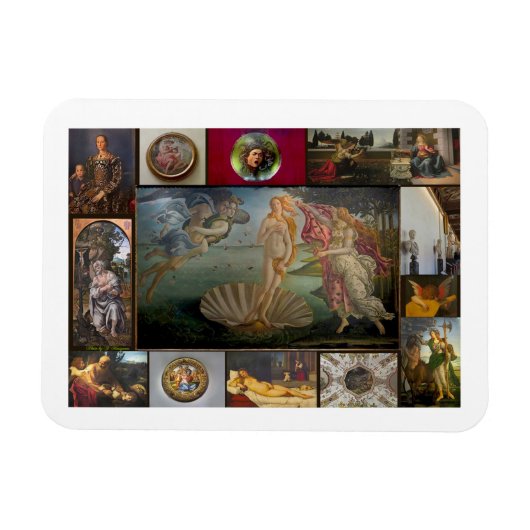 Uffizi Gallery Collage Magneet (Horizontaal)