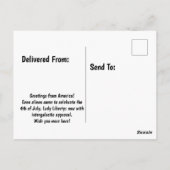 UFO 4 juli Vrijheidsbeeld Grappige Kunst Briefkaart (Achterkant)