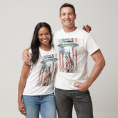 UFO 4 juli Vrijheidsbeeld Grappige Kunst T-shirt (Unisex)
