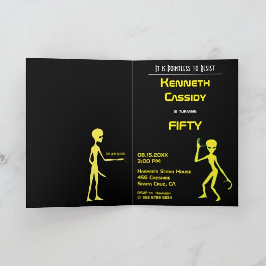 UFO 50e verjaardag Alien Abduction Truth Bedankkaart (Binnen)