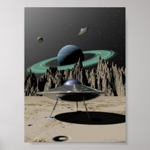 UFO - 50's SciFi Kitch (door Kristel R. Sitz) Poster