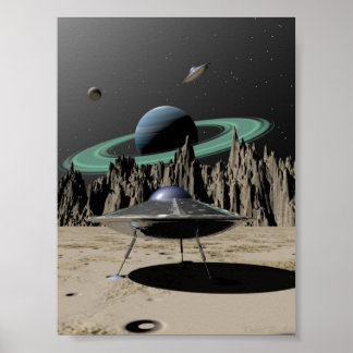 UFO - 50's SciFi Kitch (door Kristel R. Sitz) Poster