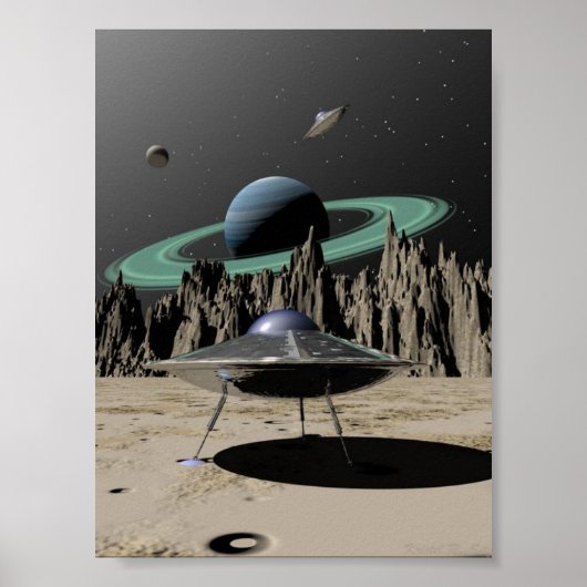 UFO - 50's SciFi Kitch (door Kristel R. Sitz) Poster (Voorkant)
