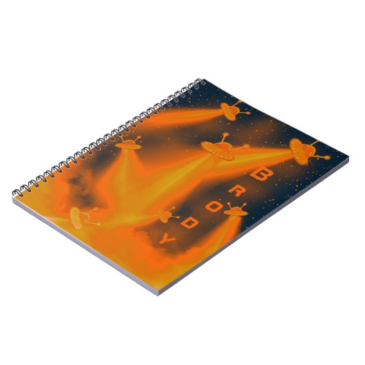 UFO-aanval op Jupiter Sci-Fi alien Notitieboek (Linkerzijde)