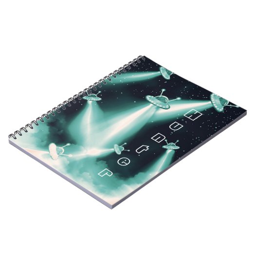 UFO-aanval op Neptunus - Sci-Fi Space Journal Notitieboek (Linkerzijde)