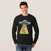 UFO-abductie Brachiosaurus dinosaurus T-shirt (Voorkant volledig)
