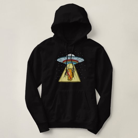 Ufo Abduction Cat Plays Clarinet2 Hoodie (Design voorkant)