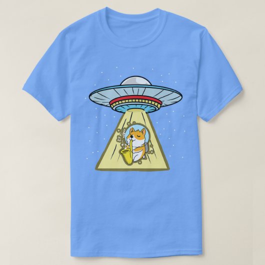 Ufo Abduction Corgi Astronaut Saophone T-shirt (Design voorkant)