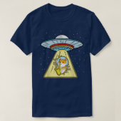 Ufo Abduction Corgi Astronaut Saxophone T-Shirt (Design voorkant)