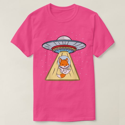 Ufo Abduction Fox Astronaut T-Shirt (Design voorkant)