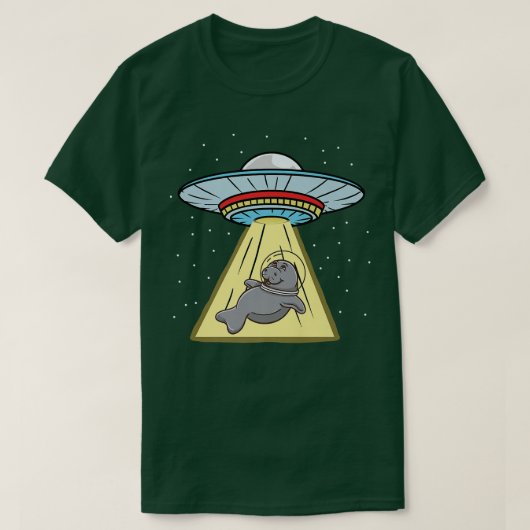 Ufo Abduction Manatee Astronaut T-shirt (Design voorkant)