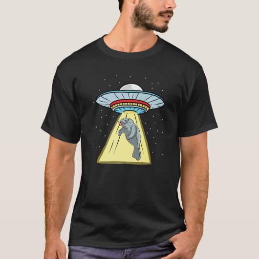 Ufo Abduction Manatee Zee Animal T-shirt (Voorkant)