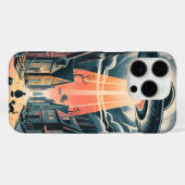 UFO Abduction Night Street Illustration Case-Mate iPhone Case (Achterkant (horizontaal))