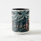 UFO Abduction Night Street Illustration Mok (Midden)