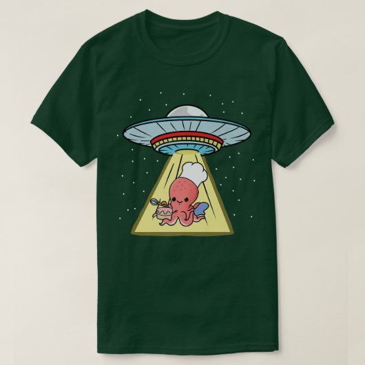 Ufo Abduction Octopus Baking T-shirt (Design voorkant)