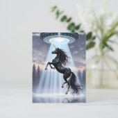 UFO Abduction of a Gorgeous Black Unicorn Briefkaart (Staand voorkant)