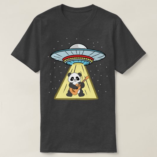 Ufo Abduction Panda Plays Guitar Premium T-shirt (Design voorkant)